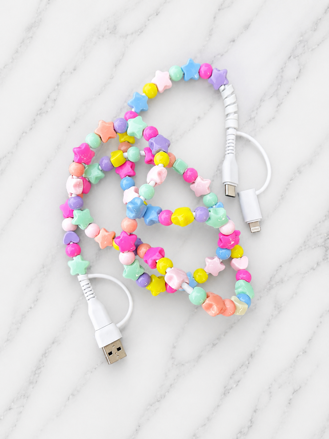 Pastel Beaded 3-in-1 Charging Cable