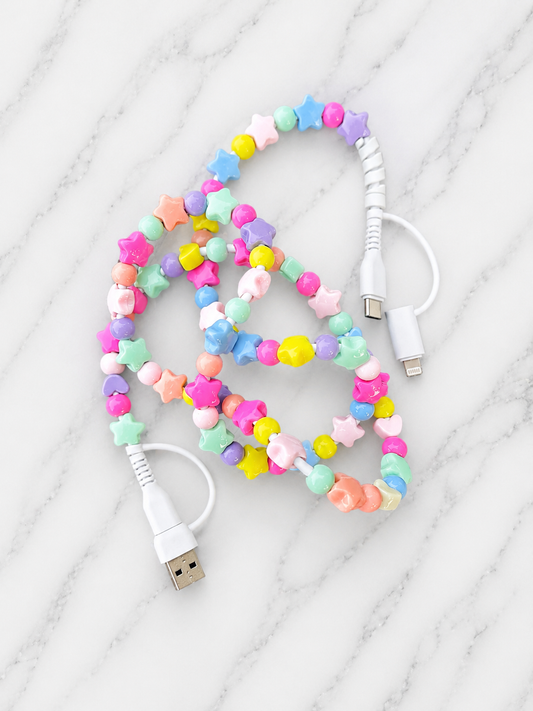Pastel Beaded 3-in-1 Charging Cable