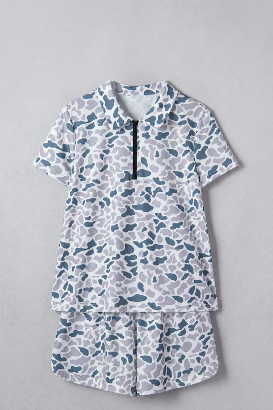 ✨ Coastal Camo Polo & Shorts Lounge Set ✨