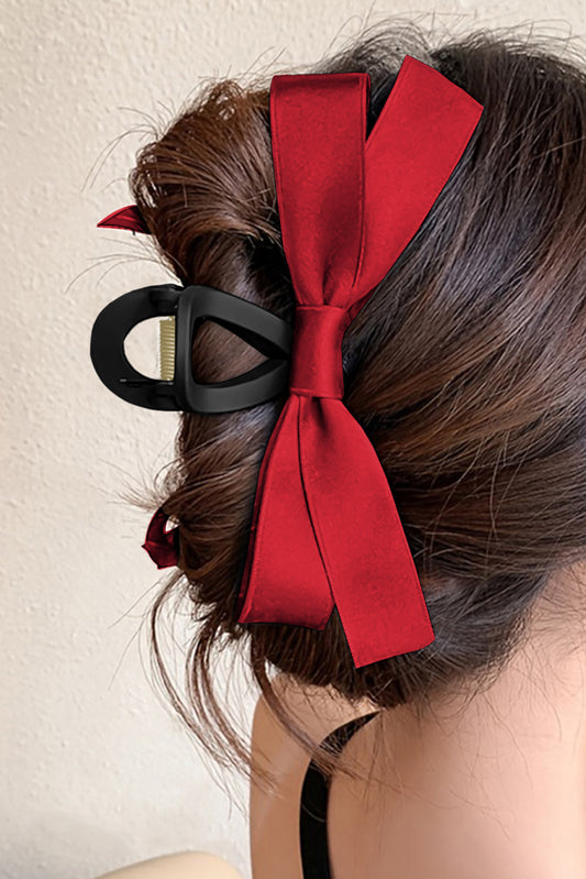 🎀 Fiery Red Bow Decor Large Hair Claw Clip 🎀