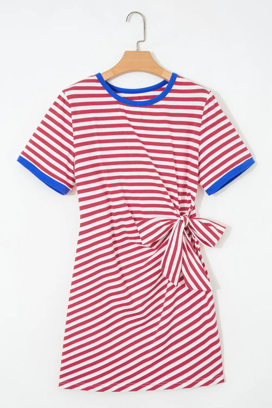 Red Nautical Tie Contrast Trim Mini Dress  "Pre-sale"
