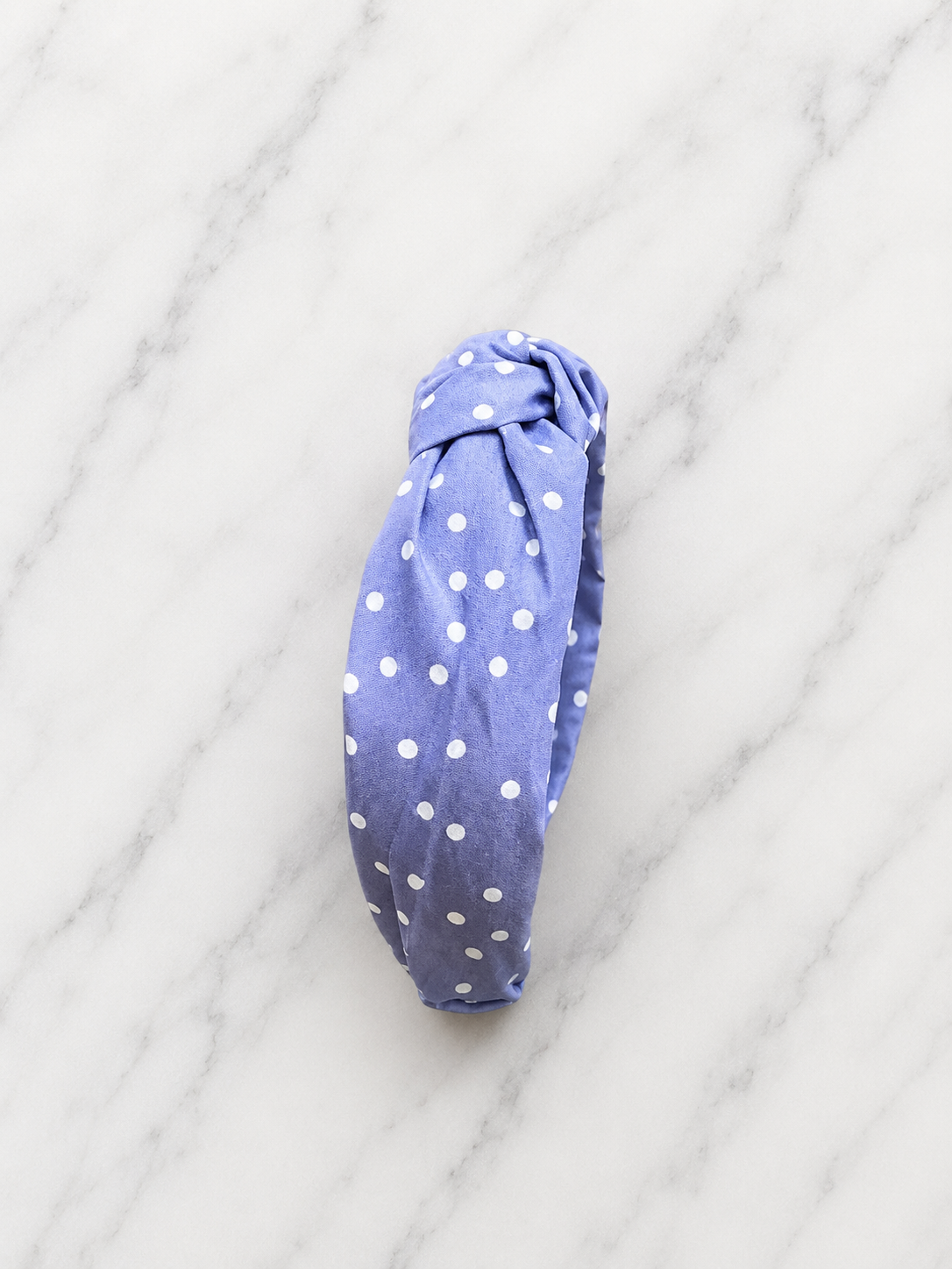 Blue & White Polka Dot Knot Headband