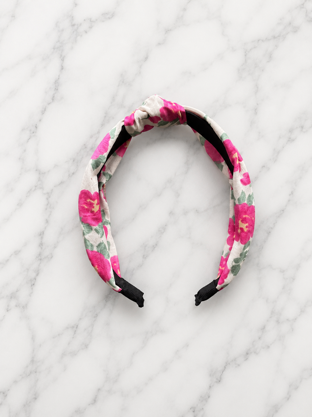 Pink/white Knot Rose Headband